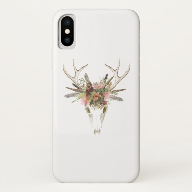 Capa Para iPhone, Case-Mate Deer Skull e Flores (Verso)