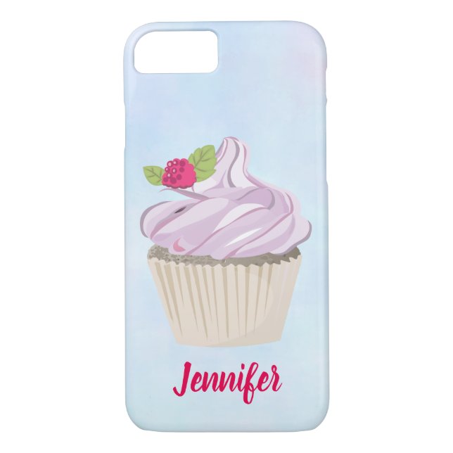 Capa Para iPhone, Case-Mate Delicioso Berry de Cupcake Rosa no Topo Personaliz (Verso)