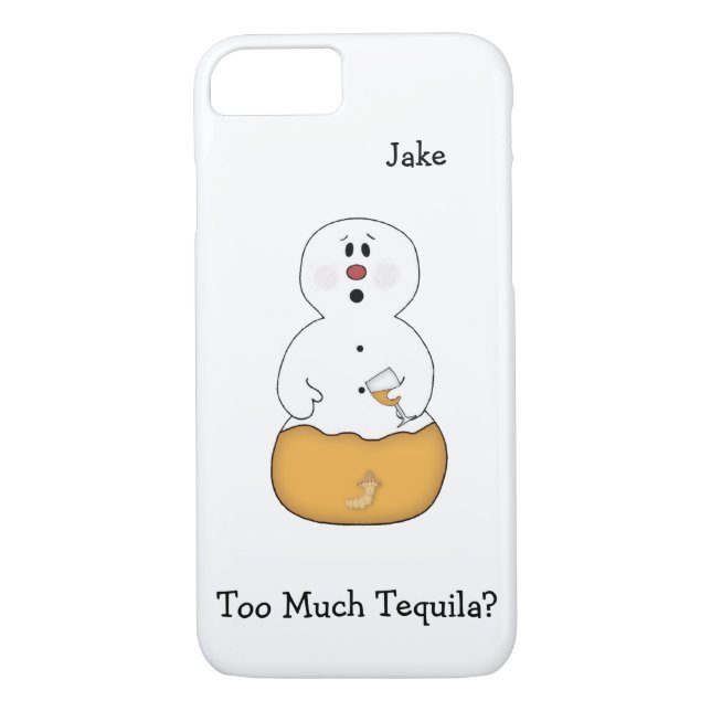 Capa Para iPhone, Case-Mate Demasiada Tequila Snowman iPhone 7 Case (Verso)