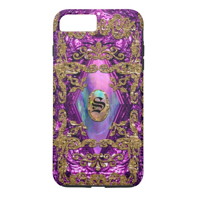 Capa Para iPhone, Case-Mate Dempsey Plum Elegant Monograma (Verso)
