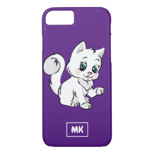 Capa iPhone 8/ 7 Desenho De Gato De Gato De Gatinho Branco, Cute, M