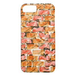 Capa iPhone 8/ 7 Desenho no estilo tijolos com tom de brilho
