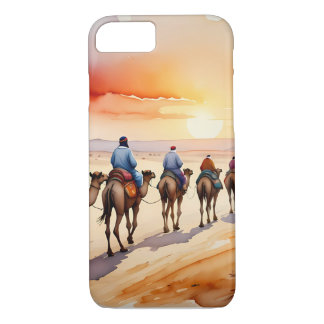 Capa iPhone 8/ 7 Desert Caravan no Sunset - Aventura Nômade