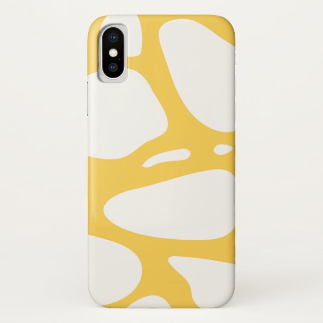 Capa Para iPhone, Case-Mate Design abstrato amarelo e branco iphone x case (Verso)