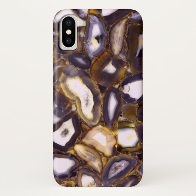 Capa Para iPhone, Case-Mate design de Ágata Roxo Branco Roxo (Verso)
