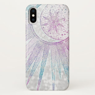 Capa Para iPhone Da Case-Mate Design de prata Elegante Iridescente Sun Moon Mand