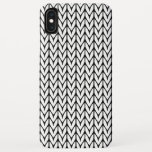Capa Para iPhone XS Max Design de Yarn Chevrons Knit Style em preto<br><div class="desc">Um elegante design de estilo preto e branco. Um presente de excelente último minuto para você ou para alguém especial na sua lista. 
 
 

 Veja a grande seleção de bonés de beisebol da temporada festiva bordada de feriados que temos para oferecer.</div>