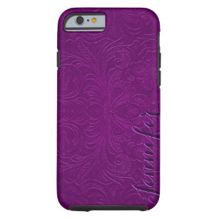 Capa Tough Para iPhone 6 Design Floral De Couro Do Sul, Em Forma De Púrpura