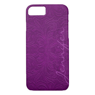Capa Para iPhone Da Case-Mate Design Floral De Couro Do Sul, Em Forma De Púrpura