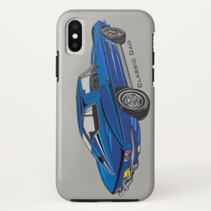 Capa Para iPhone X Design iPhone X Corvette Azul Clássico - Caso X