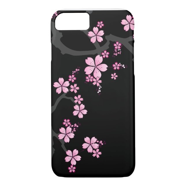 Capa Para iPhone, Case-Mate Design japonês Black Pink Sakura: (Verso)