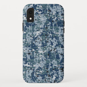 Capa Para iPhone Da Case-Mate Design marinho da Camuflagem Digital Azul