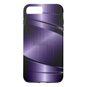 Capa iPhone 8 Plus/7 Plus Design Metálico roxo brilhante