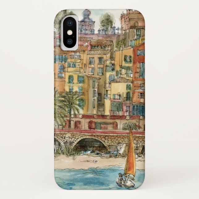 Capa Para iPhone, Case-Mate Destinos | Praia e Edifícios Aquarela (Verso)