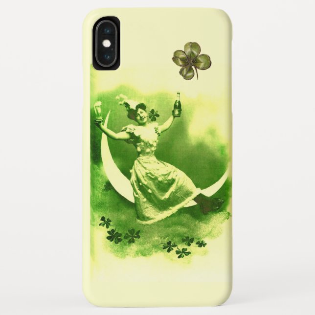 CAPA PARA iPhone, Case-Mate  DIA DE SÃO PATRÍCIO MOON LADY COM SHAMROCKS (Verso)