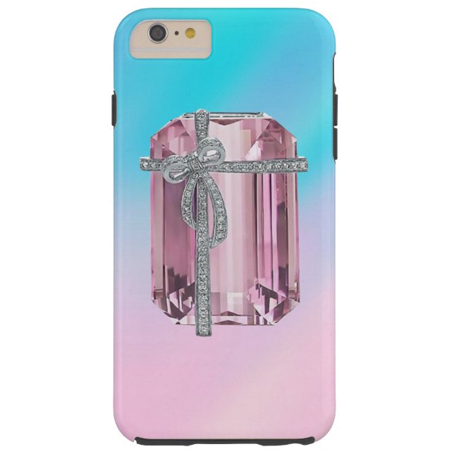 Capa Para iPhone, Case-Mate Diamantes esmeraldas cor-de-rosa (Verso)