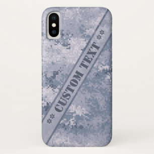 Capa Para iPhone X Digi cinzento Camo com texto feito sob encomenda