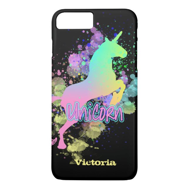 Capa Para iPhone, Case-Mate Diversão Trendy Rainbow Unicorn Personalizado (Verso)