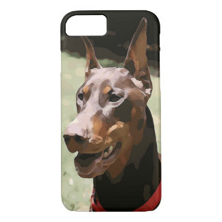 Capa iPhone 8/ 7 Doberman vermelho Potrait (v9-2)
