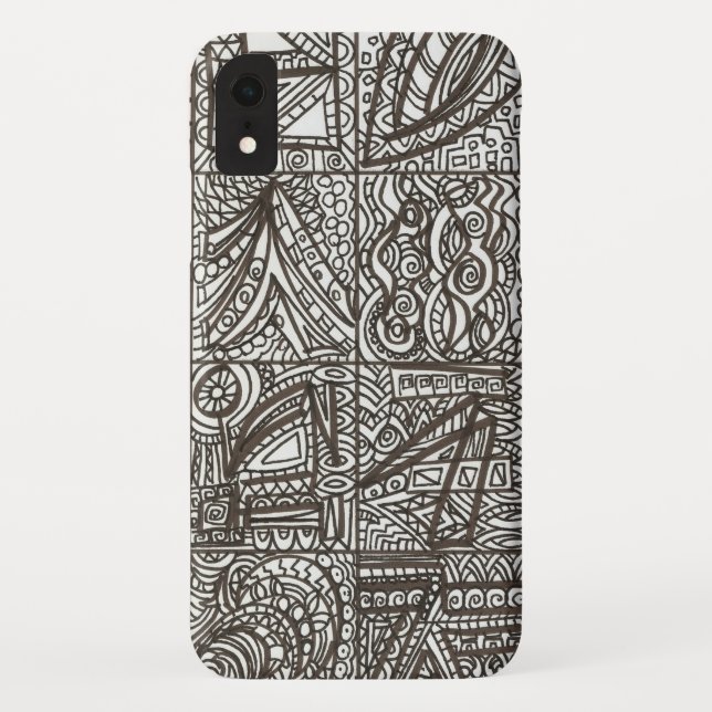 Capa Para iPhone, Case-Mate Doodle preto e branco (Verso)
