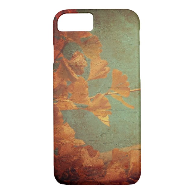 Capa Para iPhone, Case-Mate Dourada aparência antiga verde da árvore Gingko (Verso)