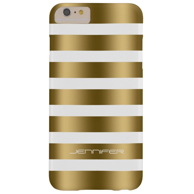 Capa Para iPhone, Case-Mate Douradas e modernas e simples faixas em fundo bran (Verso)