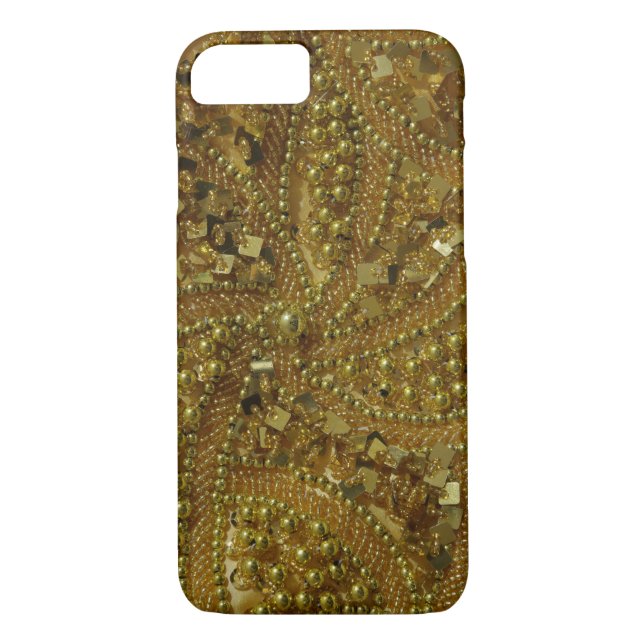 Capa Para iPhone, Case-Mate Dourado brilho e pérolas (Verso)