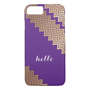 Capa Para iPhone Da Case-Mate DOURADO CHEVRON PATTERN moderno, giro púrpura giro