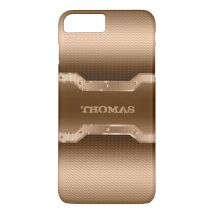 Capa Para iPhone Da Case-Mate Dourado E Castanho Leve Com Vista De Metal