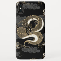 Dragão japonês preto e Dourado