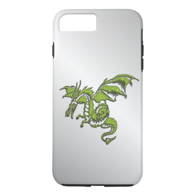 Capa Para iPhone, Case-Mate Dragão Verde em Prata (Verso)