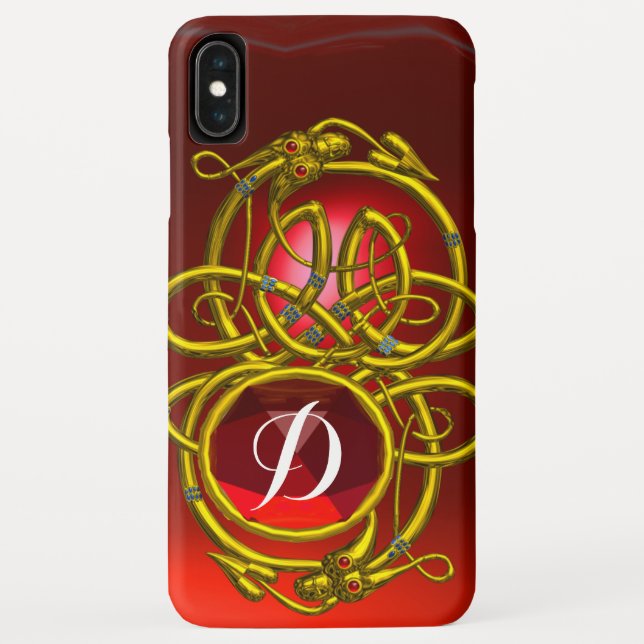 Capa Para iPhone, Case-Mate DRAGÕES DE HIPERA,NÓS CELTICOS DOURADOS Monograma  (Verso)