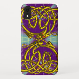Capa Para iPhone Da Case-Mate DRAGON AMOR, DOURADO NÓS CELTICOS DRAGÕES, Roxo