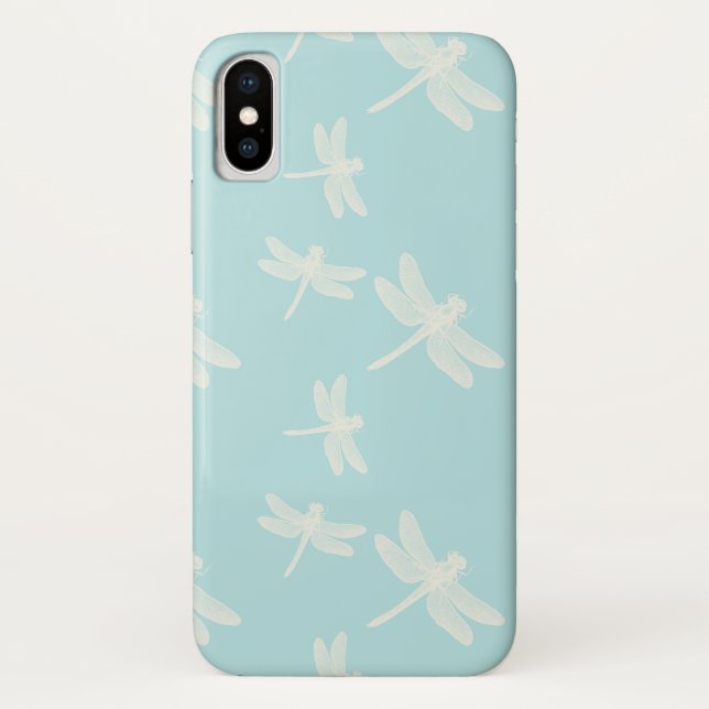 Capa Para iPhone, Case-Mate Dragonflies Azul Creme (Verso)