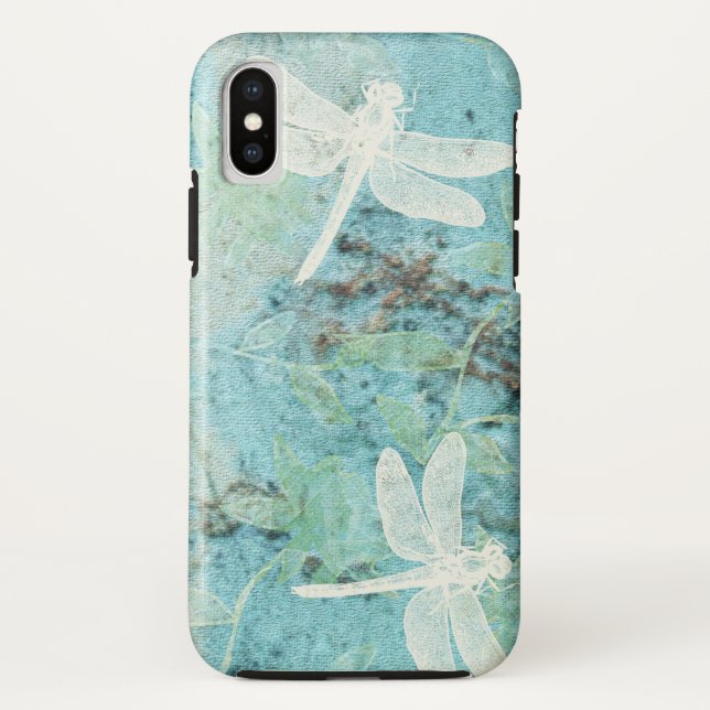 Capa Para iPhone, Case-Mate Dragonflies Teal Art Elegante (Verso)