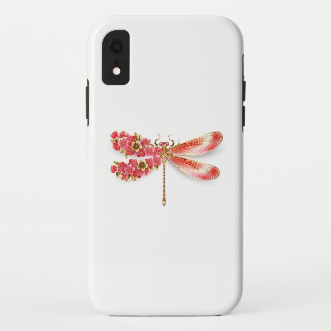 Capa Para iPhone, Case-Mate Dragonfly com joalheria sakura (Verso)