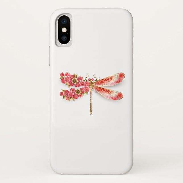 Capa Para iPhone, Case-Mate Dragonfly com joalheria sakura (Verso)