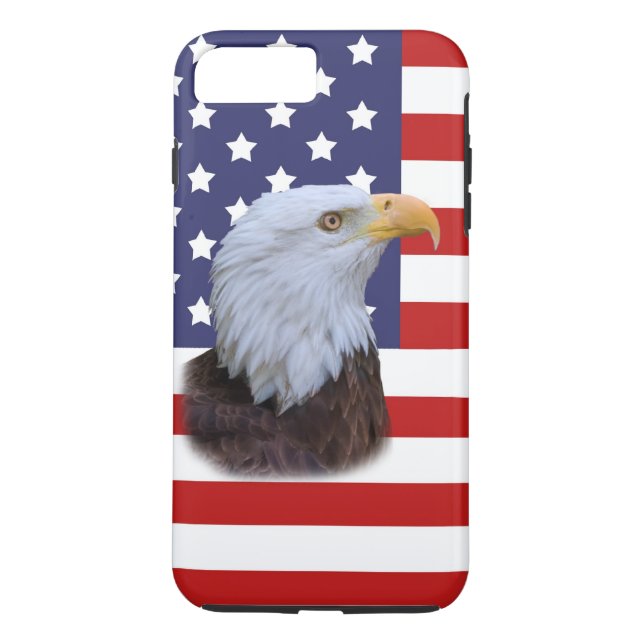 Capa Para iPhone, Case-Mate Eagle patriótico e bandeira dos EUA customizável (Verso)