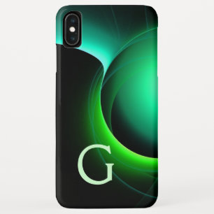 Capa Para iPhone XS Max ECLIPSE MONOGRAMA Verde vibrante preto