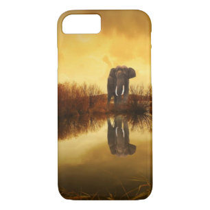Capa iPhone 8/ 7 Elefante Asiático na Tailândia sob um pôr do sol b