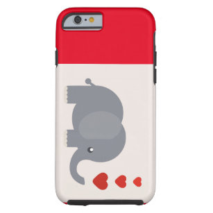 Capa Tough Para iPhone 6 Elefante bonito com amor lunático dos corações