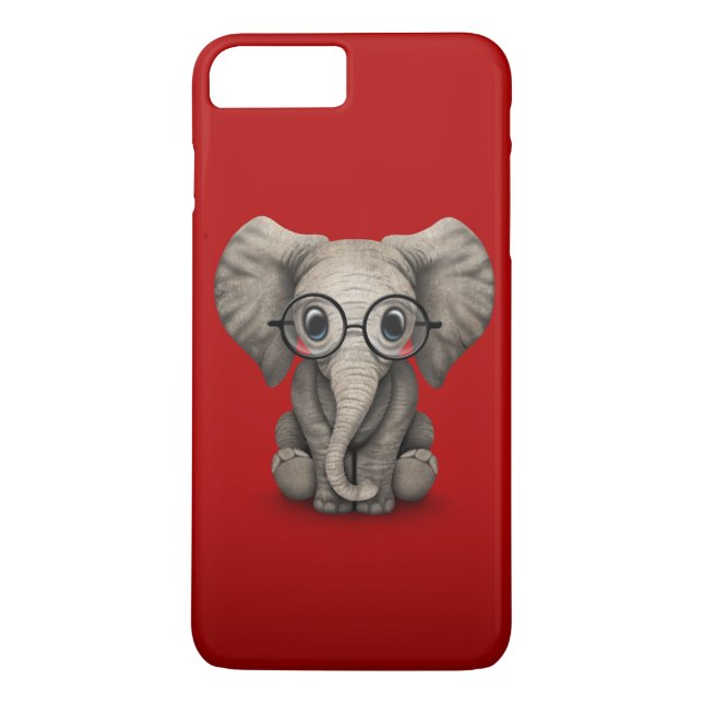 Capa Para iPhone, Case-Mate Elefante bonito do bebê com os vidros de leitura (Verso)
