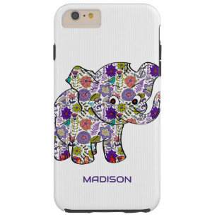Capa Tough Para iPhone 6 Plus Elefante De Bebê Floral Colorido E Bonito