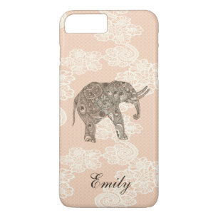 Capa iPhone 8 Plus/7 Plus Elefante de renda giratória giro-cega personalizad
