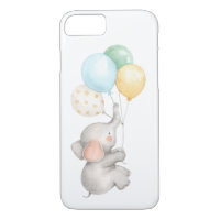 Elefante Para Bebê Pastel De Aquarela Com Balões