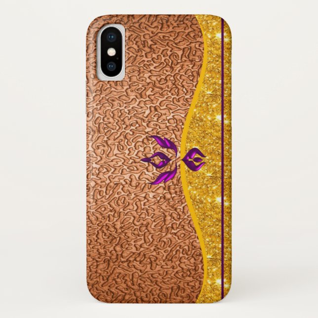 Capa Para iPhone, Case-Mate Elegância Clássica em Roxo Regal (Verso)