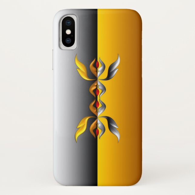 Capa Para iPhone, Case-Mate Elegância Duo em Dourado e preto (Verso)
