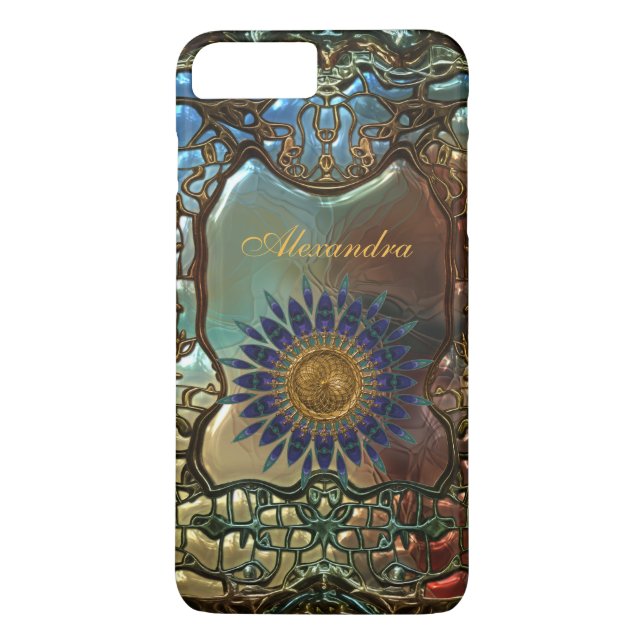 Capa Para iPhone, Case-Mate Elegante Classe Ouro Metal Arte Nova (Verso)