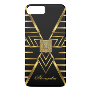 Capa Para iPhone Da Case-Mate Elegante Clássico Listra Preta e Dourada Art Déco