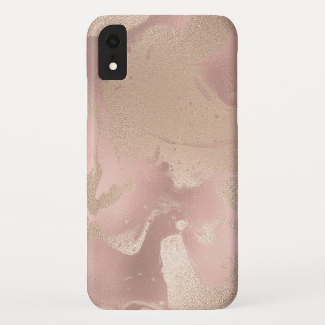Capa Para iPhone, Case-Mate Elegante de rosa de cobre de ouro moderno (Verso)